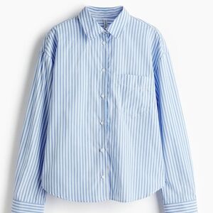 H&M Blue and White Striped Button Down Shirt